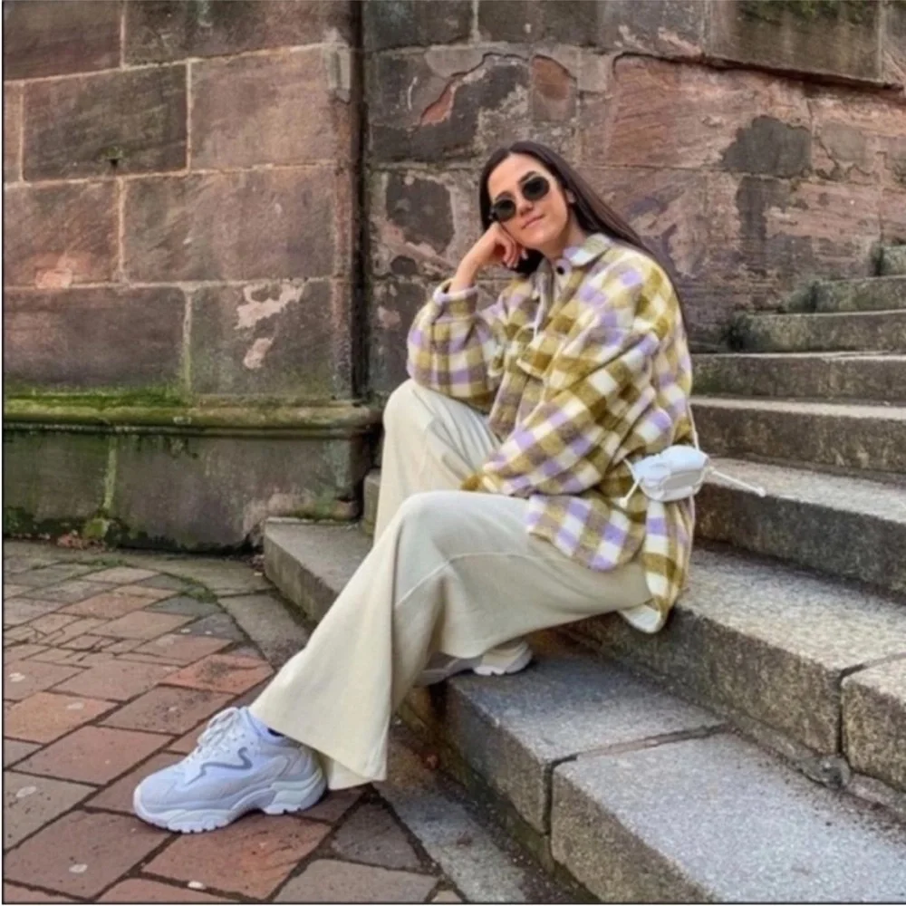 Zara Oversized Plaid Wool Jacket Shacket - Picture 10 of 15